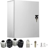 Stainless steel control cabinet, 60 x 50 x 20 cm, junction box, built-in insulating mounting plate, waterproof, wall mounted, electrical distributor