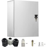 Stainless steel control cabinet, 60 x 50 x 20 cm, junction box, built-in insulating mounting plate, waterproof, wall mounted, electrical distributor