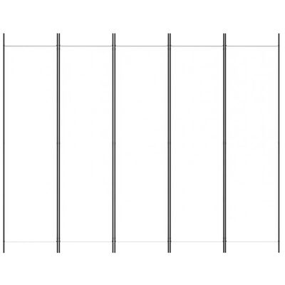 vidaXL Kamerscherm met 5 panelen 250x200 cm stof wit