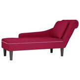 vidaXL Chaise longue met kussen en rechterarmleuning fluweel wijnrood