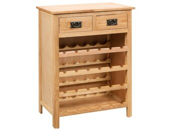 vidaXL Wijnkast 72x32x90cm Massief Eikenhout - Nu met 55% Korting!