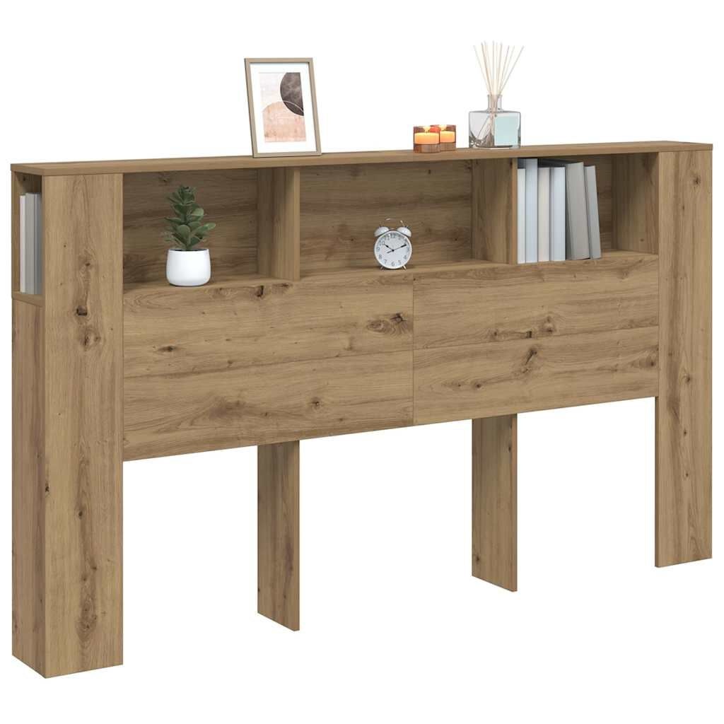 vidaXL Hoofdbordkast 180x18,5x102,5 cm bewerkt hout artisanaal eiken