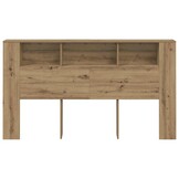 vidaXL Hoofdbordkast 180x18,5x102,5 cm bewerkt hout artisanaal eiken