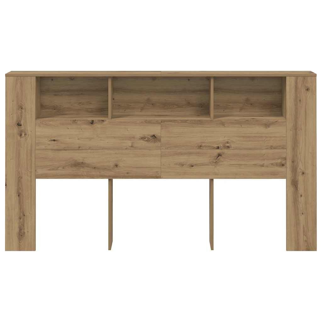vidaXL Hoofdbordkast 180x18,5x102,5 cm bewerkt hout artisanaal eiken