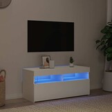 vidaXL Tv-meubel met LED-verlichting 90x35x40 cm wit