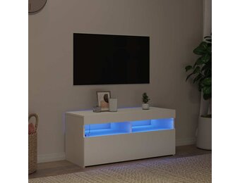 vidaXL Tv-meubel met LED-verlichting 90x35x40 cm wit