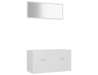 vidaXL Badkamermeubelset (2-delig) Bewerkt Hout Wit | -42%