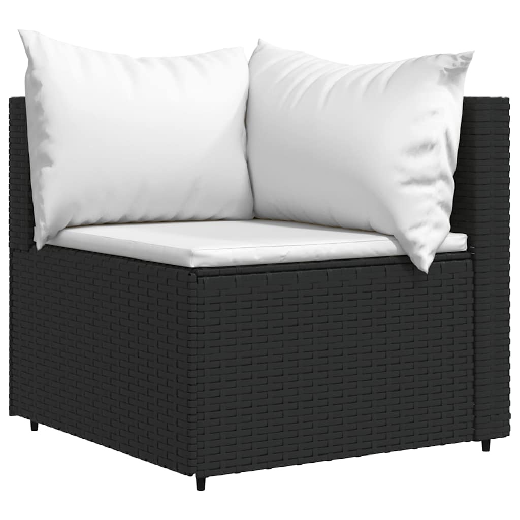 vidaXL Loungeset 4-delig Poly Rattan Zwart - 55% Korting