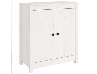 vidaXL Dressoir Massief Grenenhout Wit - 59% Korting