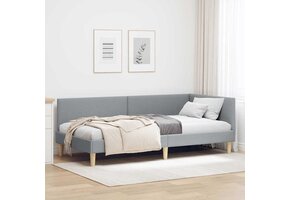 vidaXL Hoekbedframe Lichtgrijs - 80x200 cm - Nu 35% Korting!