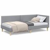 vidaXL Hoekbedframe Lichtgrijs - 80x200 cm - Nu 35% Korting!