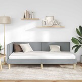 vidaXL Hoekbedframe Lichtgrijs - 80x200 cm - Nu 35% Korting!