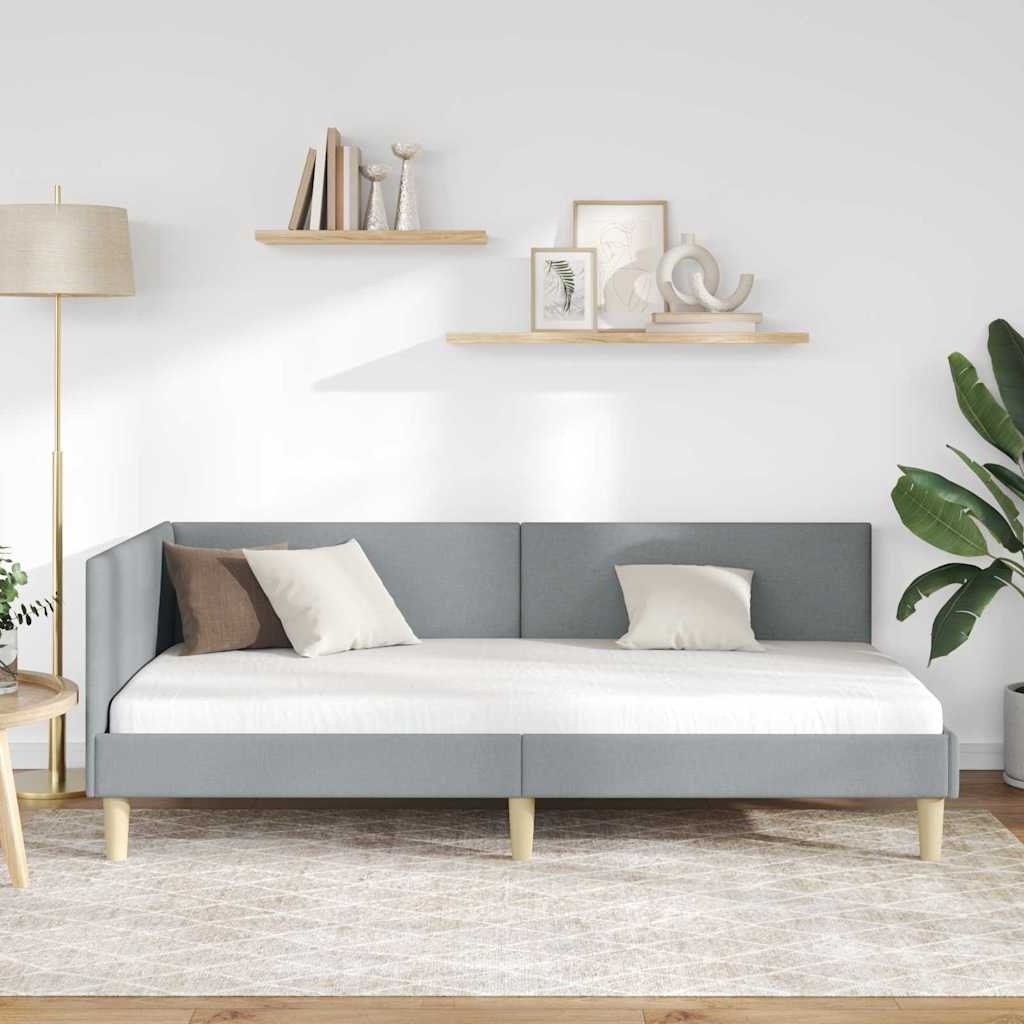 vidaXL Hoekbedframe Lichtgrijs - 80x200 cm - Nu 35% Korting!