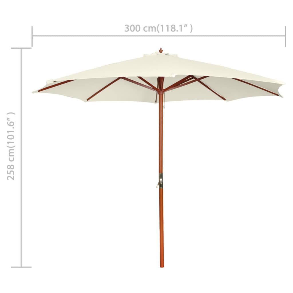 vidaXL Parasol 300x258 cm zandwit | 70% korting