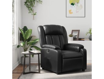 vidaXL Fauteuil Kunstleer Zwart - Verstelbaar met 35% Korting!