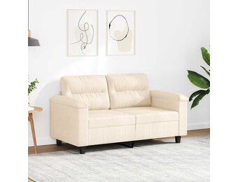 vidaXL Tweezitsbank Beige Microvezel (120 cm) - 55% Korting!