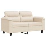 vidaXL Tweezitsbank Beige Microvezel (120 cm) - 55% Korting!