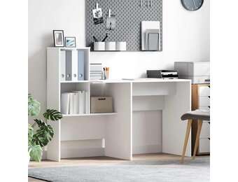 vidaXL Bureau met Plank Wit 131,5x50x106,5 cm - 55% Korting