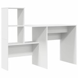 vidaXL Bureau met Plank Wit 131,5x50x106,5 cm - 55% Korting