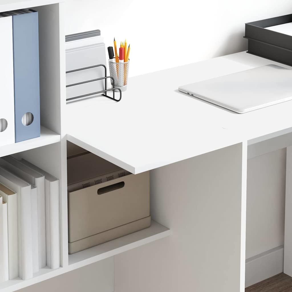 vidaXL Bureau met Plank Wit 131,5x50x106,5 cm - 55% Korting