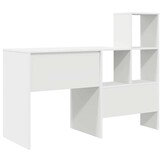 vidaXL Bureau met Plank Wit 131,5x50x106,5 cm - 55% Korting