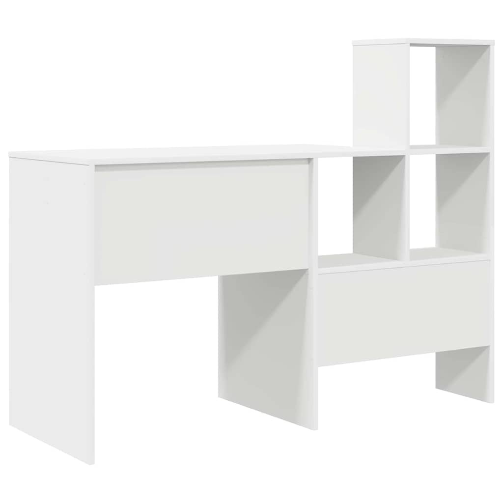 vidaXL Bureau met Plank Wit 131,5x50x106,5 cm - 55% Korting
