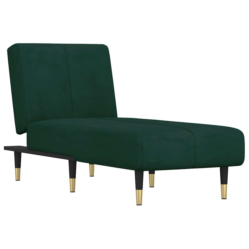 vidaXL Chaise longue fluweel donkergroen