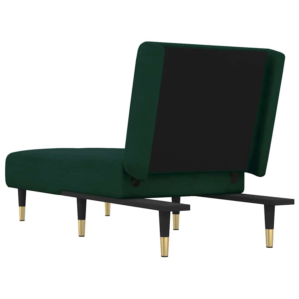 vidaXL Chaise longue fluweel donkergroen