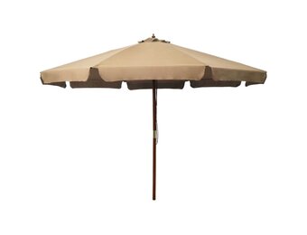 vidaXL Parasol Taupe 330cm met Houten Paal - Nu 59% Korting!