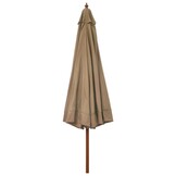 vidaXL Parasol Taupe 330cm met Houten Paal - Nu 59% Korting!