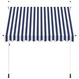 vidaXL Luifel 250 cm Blauw/Wit Gestreept - 57% Korting!