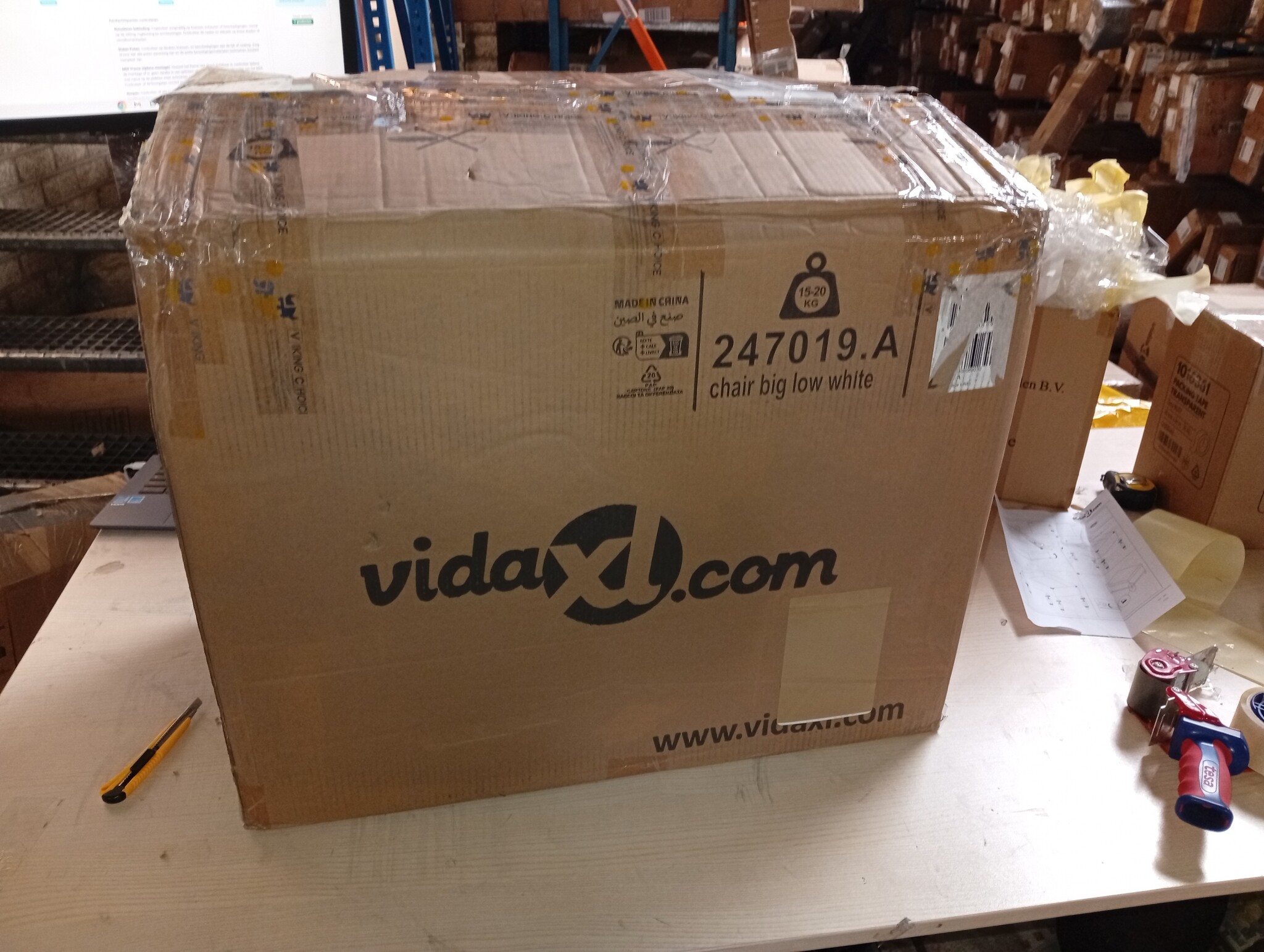 vidaXL Fauteuil kunstleer wit