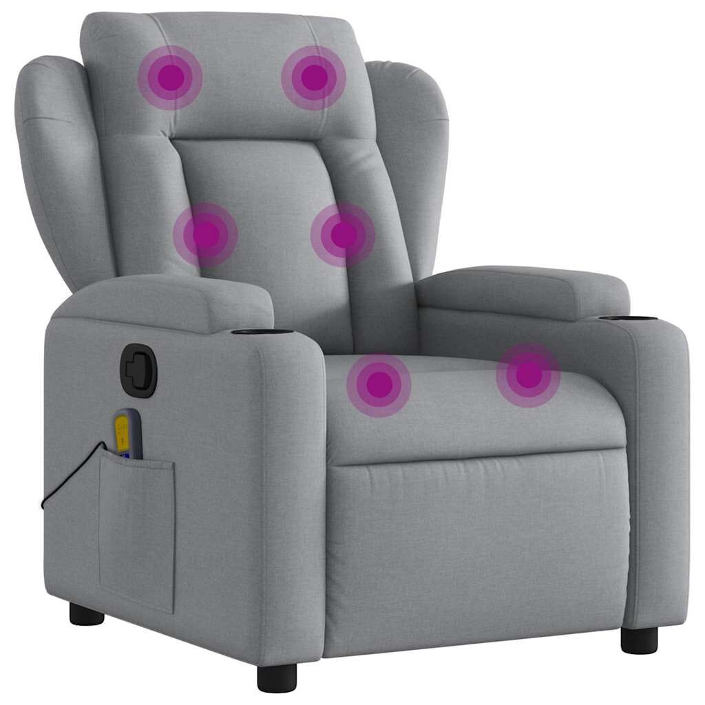 vidaXL Massagestoel Stoffen Lichtgrijs - 30% Korting!