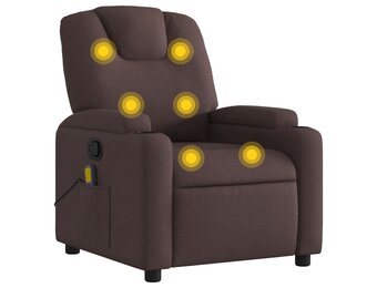 vidaXL Massagestoel verstelbaar stof donkerbruin