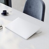 ODK Small Computer Desk White 100 x 48 x 74 cm With Headphone Holder and Storage Bag - Wooden PC Table for Home, Office