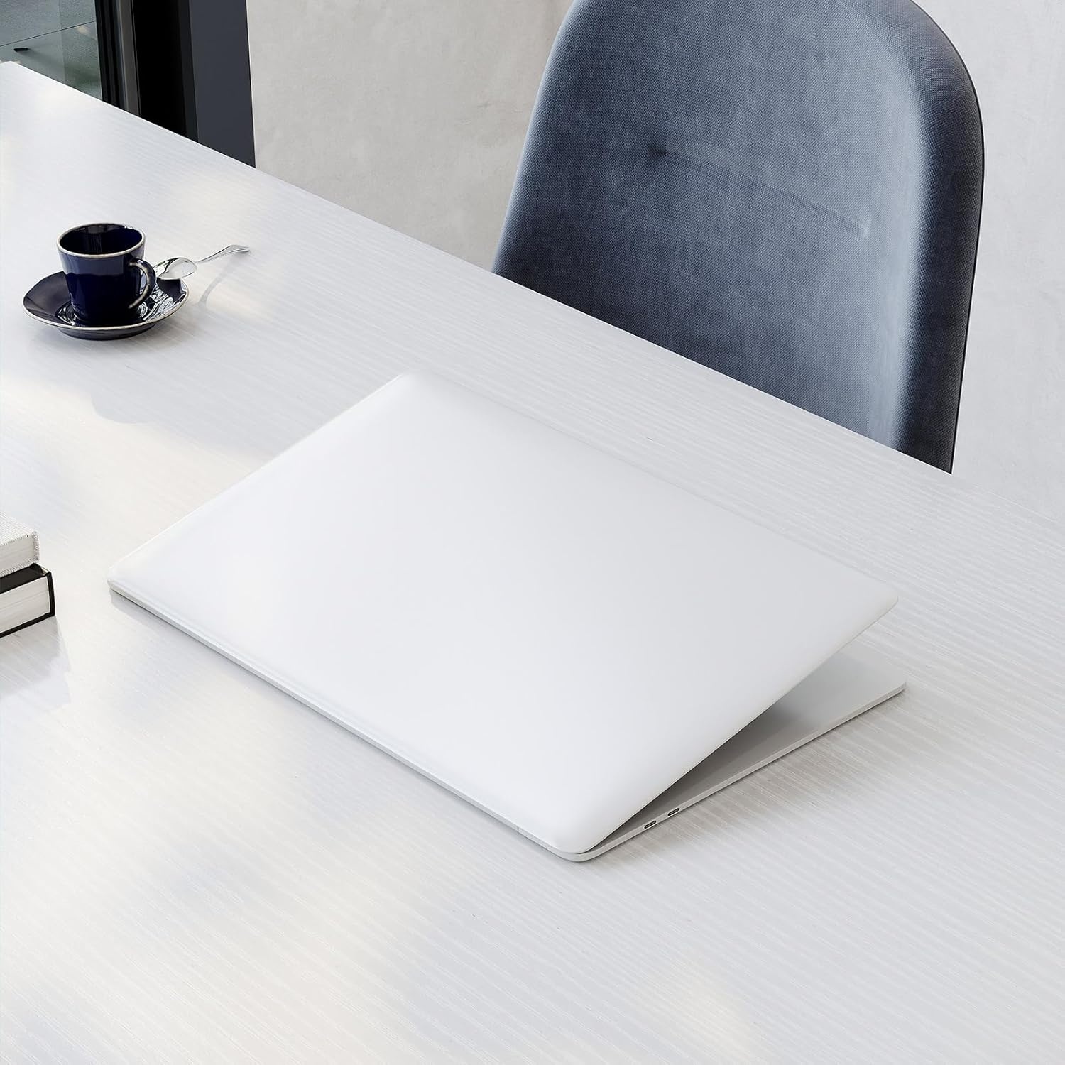 ODK Small Computer Desk White 100 x 48 x 74 cm With Headphone Holder and Storage Bag - Wooden PC Table for Home, Office