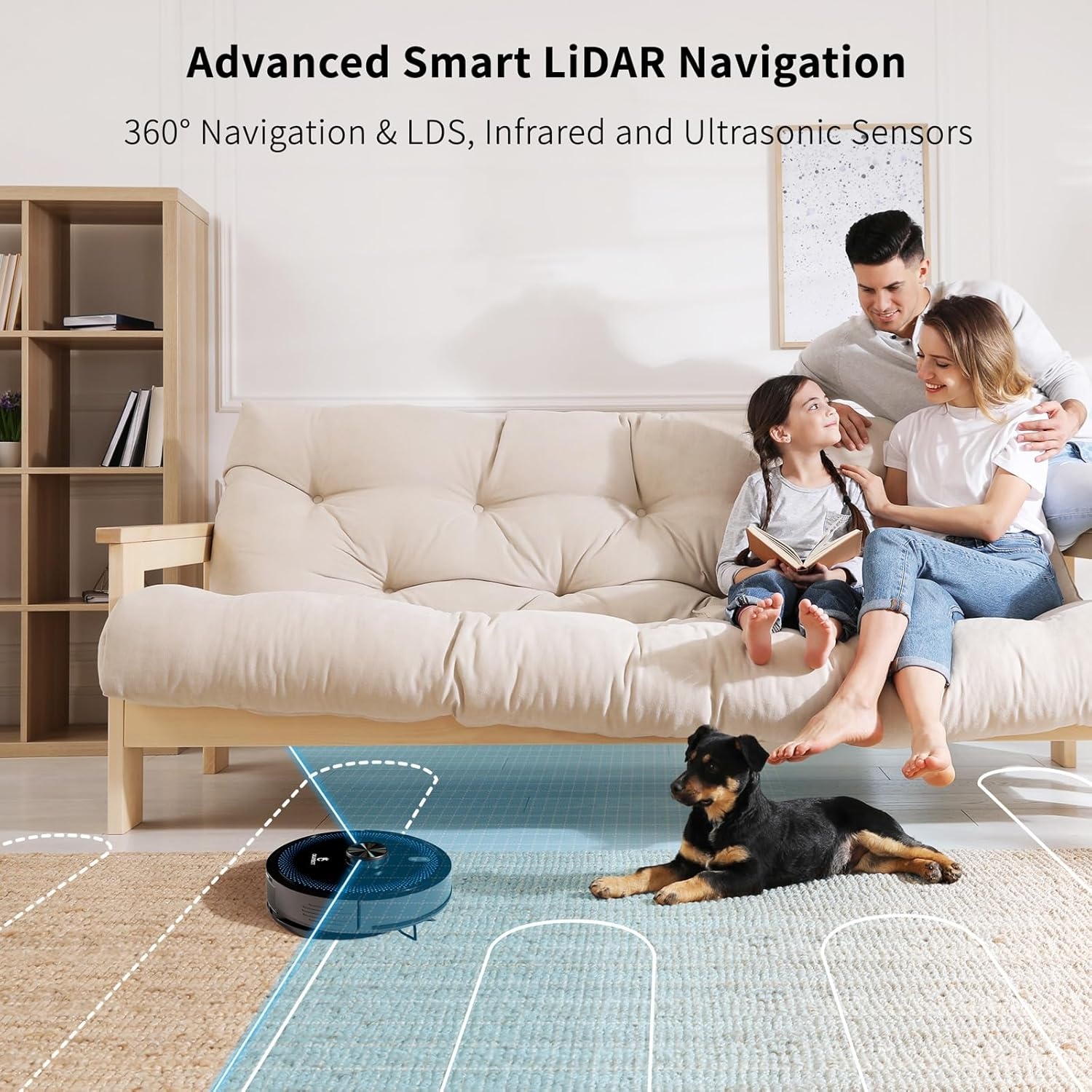 V2 Robotstofzuiger met Dweilfunctie en Automatisch Ledigen 3.5L, 4000Pa, LiDAR Navigatie, 3D Mapping, App Besturing, Stofzuiger Robot Ideaal voor Huisdierharen, Tapijten en Harde Vloeren