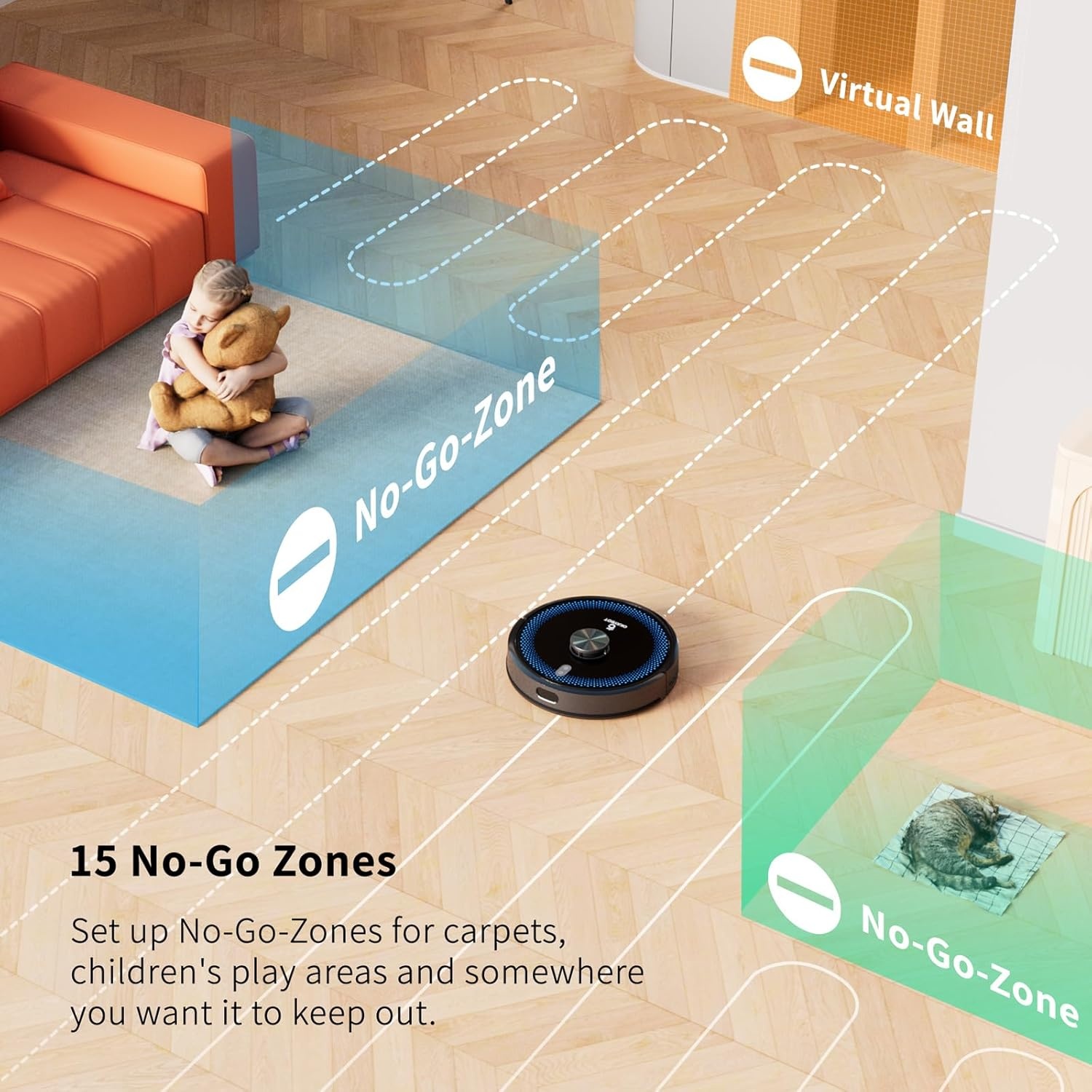 V2 Robotstofzuiger met Dweilfunctie en Automatisch Ledigen 3.5L, 4000Pa, LiDAR Navigatie, 3D Mapping, App Besturing, Stofzuiger Robot Ideaal voor Huisdierharen, Tapijten en Harde Vloeren