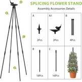 Garten Obelisk Plant Trellis - 4 stuks tuinobelisken set klimhulp voor klimplanten, metalen tuin rankrooster voor openbare plaatsen en particuliere binnenplaatsen