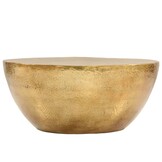 vidaXL Salontafel 70x30 cm gehamerd aluminium messingkleurig