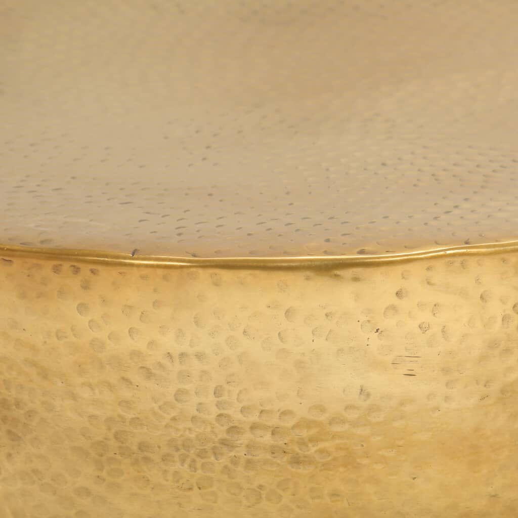 vidaXL Salontafel 70x30 cm gehamerd aluminium messingkleurig