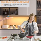 WOBANE LED Under-Unit Light Kitchen 60 cm Dimmable LED Cabinet Lighting with Sensor, Hand Motion Activated, Kitchen Light Under-Unit for Kitchen, Cupboard, Shelves, Showcases, Wardrobe, Bright Warm