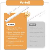 WOBANE LED Under-Unit Light Kitchen 60 cm Dimmable LED Cabinet Lighting with Sensor, Hand Motion Activated, Kitchen Light Under-Unit for Kitchen, Cupboard, Shelves, Showcases, Wardrobe, Bright Warm