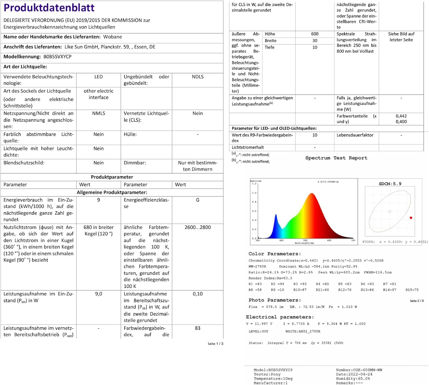 WOBANE LED Under-Unit Light Kitchen 60 cm Dimmable LED Cabinet Lighting with Sensor, Hand Motion Activated, Kitchen Light Under-Unit for Kitchen, Cupboard, Shelves, Showcases, Wardrobe, Bright Warm