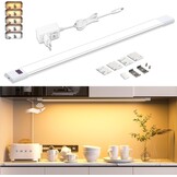 WOBANE LED Under-Unit Light Kitchen 60 cm Dimmable LED Cabinet Lighting with Sensor, Hand Motion Activated, Kitchen Light Under-Unit for Kitchen, Cupboard, Shelves, Showcases, Wardrobe, Bright Warm