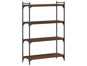 vidaXL Boekenkast 4-laags 80x30x120 cm bewerkt hout bruin eikenkleur