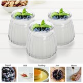Fasmov 30 stuks kleine yoghurtglazen met deksel, 120 ml, weckpotten, tulpglas, dessertglas, perfect voor jam, honing, pudding, melk, yoghurt, gelei