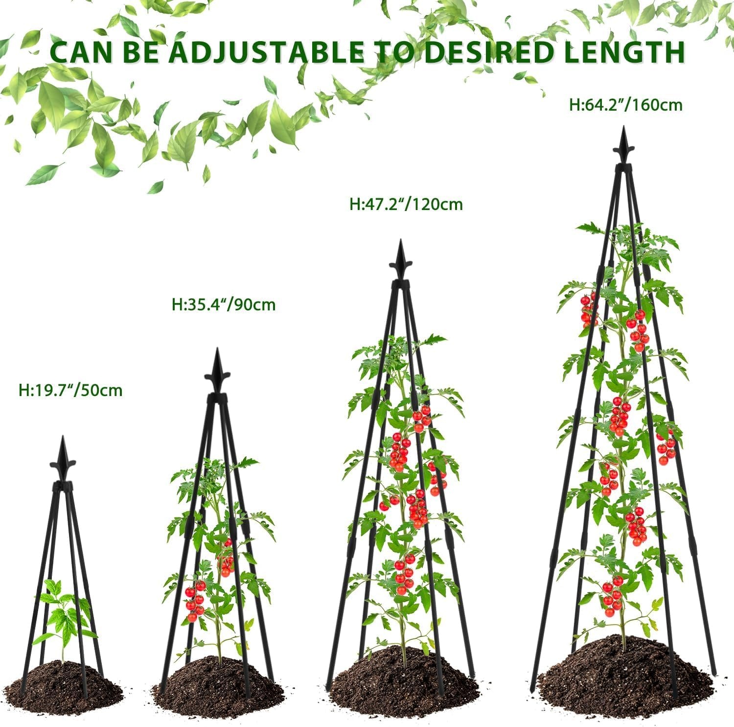 Garten Obelisk Plant Trellis - 4 stuks tuinobelisken set klimhulp voor klimplanten, metalen tuin rankrooster voor openbare plaatsen en particuliere binnenplaatsen