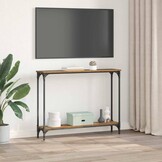 vidaXL Wandtafel met plank Oud Hout 100 x 23 x 15,5 cm Bewerkt hout