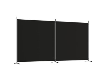 vidaXL Kamerscherm met 2 panelen 348x180 cm stof zwart